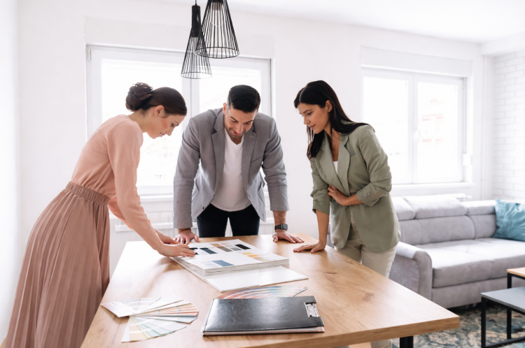 business partners going over paperwork