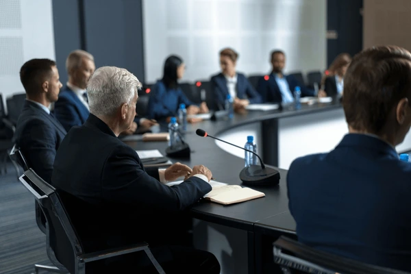 Political Speakers Talking Meeting Room Nw